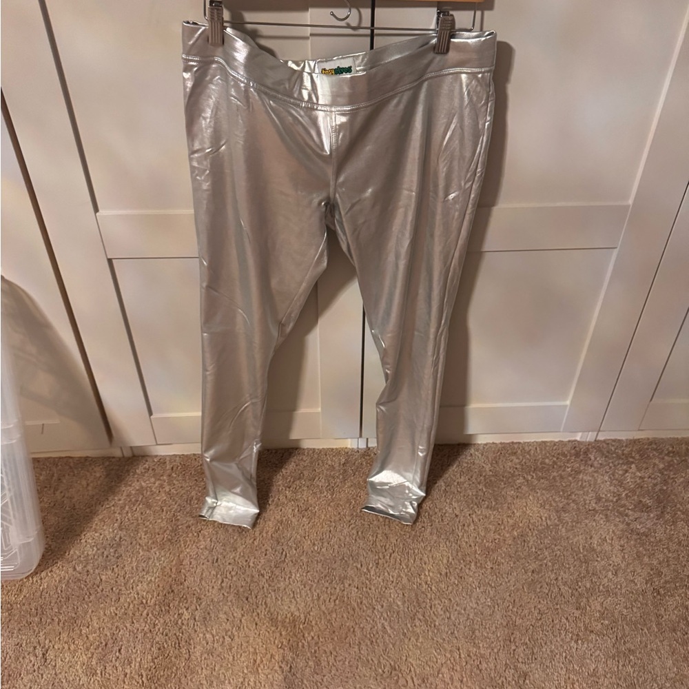 Tipsy Elves Metallic Silver Pants